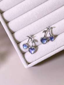 1對心形耳釘 - 彩色 - 查看 4