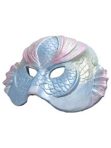 1pc Women Fish Scale Embossed Fashionable Costume Face Shield For Party - Blue - View 5