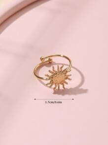 1 chiếc nhẫn hở có thể điều chỉnh hình Dopamine bằng thép không gỉ phong cách Baroque, thích hợp cho trang phục hàng ngày của phụ nữ, quà tặng, phong cách Ins, trang sức nữ, Halloween, Giáng sinh, quà tặng tinh tế - Vàng - Xem 6