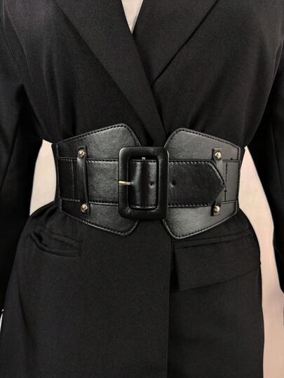 1PC Stylish&Elegant Square Buckle Corset Belt for Coats and Dresses