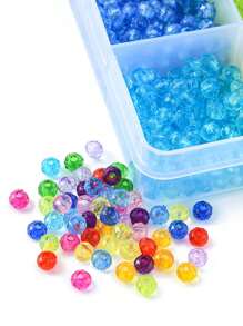 1盒2016顆12色透明亞克力珠刻面混色12網格4毫米各種顏色亞克力輪珠DIY套裝適用於耳環、項鍊和手鍊製作 - 彩色 - 查看 4