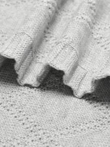 婴儿菱形细节襁褓毯，适合日常生活、爱情情人节 - 淺灰色 - 查看 4