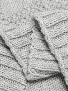 婴儿菱形细节襁褓毯，适合日常生活、爱情情人节 - 淺灰色 - 查看 5