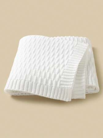 1入組嬰兒素色柔軟精紡襁褓毯