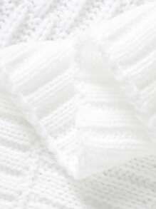 1pc Baby Solid Soft Worsted Swaddling Blanket - White - View 5