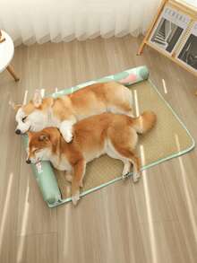 1入組字母圖案編織寵物箱墊適用於狗狗和貓適用於睡眠 - 彩色 - 查看 6