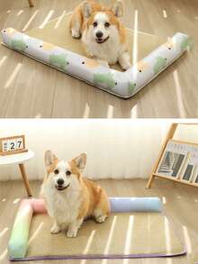 1入組字母圖案編織寵物箱墊適用於狗狗和貓適用於睡眠 - 彩色 - 查看 9