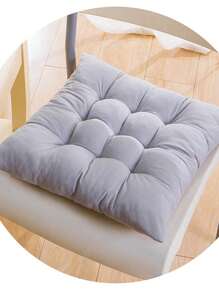 1入組素色有彈性椅墊 - 灰色 - 查看 4