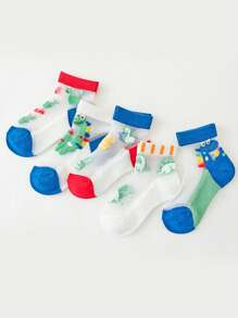 5 đôi tất bé trai họa tiết khủng long hoạt hình dễ thương cho mùa hè - Nhiều màu - Xem 1