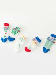 5 đôi tất bé trai họa tiết khủng long hoạt hình dễ thương cho mùa hè - Nhiều màu - Xem 2