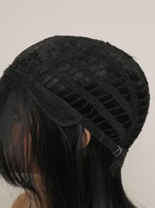 化纖耐熱假髮蝴蝶形女分層長直發26英寸自然黑色中分劉海假髮日常佩戴舞會派對自然發 - 黑色 - 查看 7