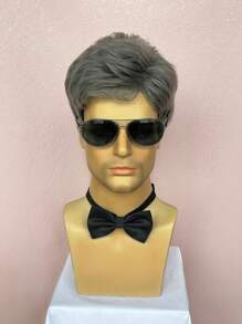 Short Layered Grey Wigs for Men Daily Wear - Grey - View 1