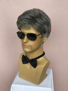 Short Layered Grey Wigs for Men Daily Wear - Grey - View 6