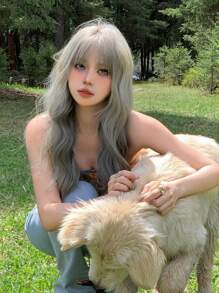 1pc Synthetic Heat-resistant Long Curly Wig, 28 Inches, Suitable For Daily Use, Natural And Realistic Hairpiece