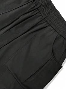 Manfinity Hypemode Loose Fit Men's Drawstring Waist Shorts - Black - View 8