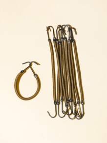 10 piezas de ligas para el cabello de color marrón con ganchos para moño y peinado de cola de caballo alta, rizadores de cabello, rizos sin calor, rizado de cabello, productos y accesorios para el cabello para salón de belleza, esenciales de viaje, regreso a la escuela, artículos esenciales de viaje, accesorios para el cabello para mujeres - Marrón - Ver 1