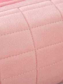 極簡風格化妝包,拉鍊式粉色防水pvc化妝包,化妝工具收納,旅行收納,女性化妝品用品,女孩子禮物女友禮物,加毛被化妝品收納包 - 粉色 - 查看 3