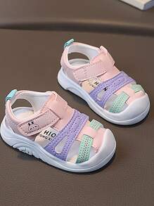 Bé Gái Hoạt Hình Thỏ & Chữ Đồ Họa Colorblock Móc Khóa Dây Xăng Đan Thời Trang Cho Mùa Hè - Nhiều màu - Xem 1