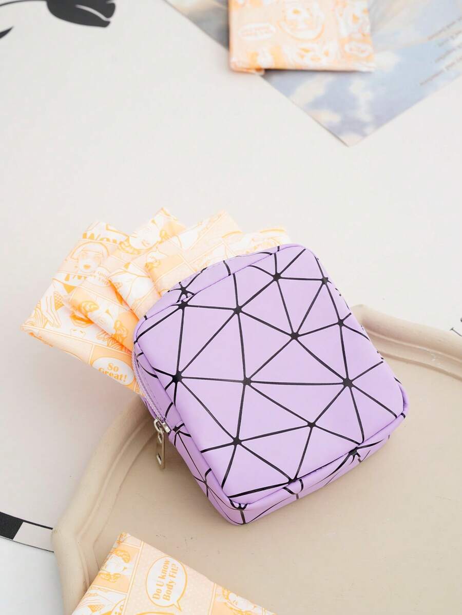 Tampon Holder Organizer Women Cosmetic Bag Coin Purse Makeup Bag Tampon Storage Bag Sanitary Napkin Bag Student Sanitary Pads College Dorm Essentials, Stuff BagSanitary BagPad BagMini Makeup BagPeriod BagClothes StorageMini Bag - Violet Purple - View 1