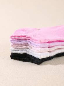 Niños 5 pares Calcetines tobilleros unicolor casual para diariamente