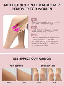 1入組玻璃頭髮橡皮適用於除毛可重複使用水晶除毛器適合女士和男士