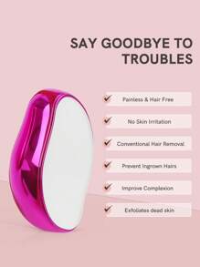 1入組玻璃頭髮橡皮適用於除毛可重複使用水晶除毛器適合女士和男士