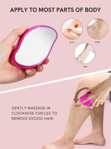 1入組玻璃頭髮橡皮適用於除毛可重複使用水晶除毛器適合女士和男士