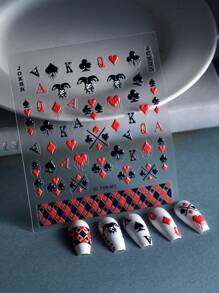 1sheet Heart Pattern Nail Art Sticker Nail Stickers DIY