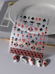 1sheet Heart Pattern Nail Art Sticker Nail Stickers DIY