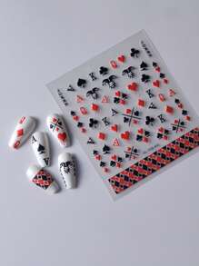 1sheet Heart Pattern Nail Art Sticker Nail Stickers DIY