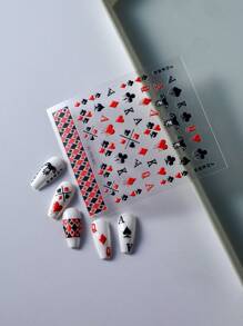 1sheet Heart Pattern Nail Art Sticker Nail Stickers DIY