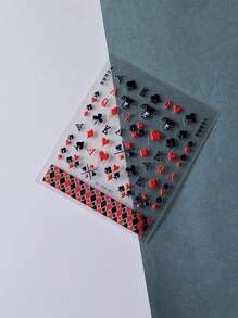 1sheet Heart Pattern Nail Art Sticker Nail Stickers DIY