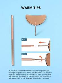 睫毛鏡，不銹鋼化妝鏡，睫毛延長配件 - 玫瑰金 - 查看 5