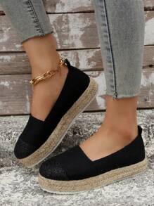 女性極簡風格編織度假戶外厚底鞋