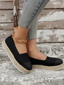 女性極簡風格編織度假戶外厚底鞋