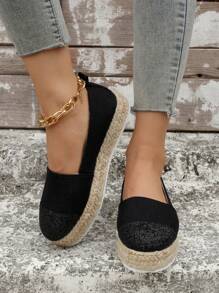 女性極簡風格編織度假戶外厚底鞋