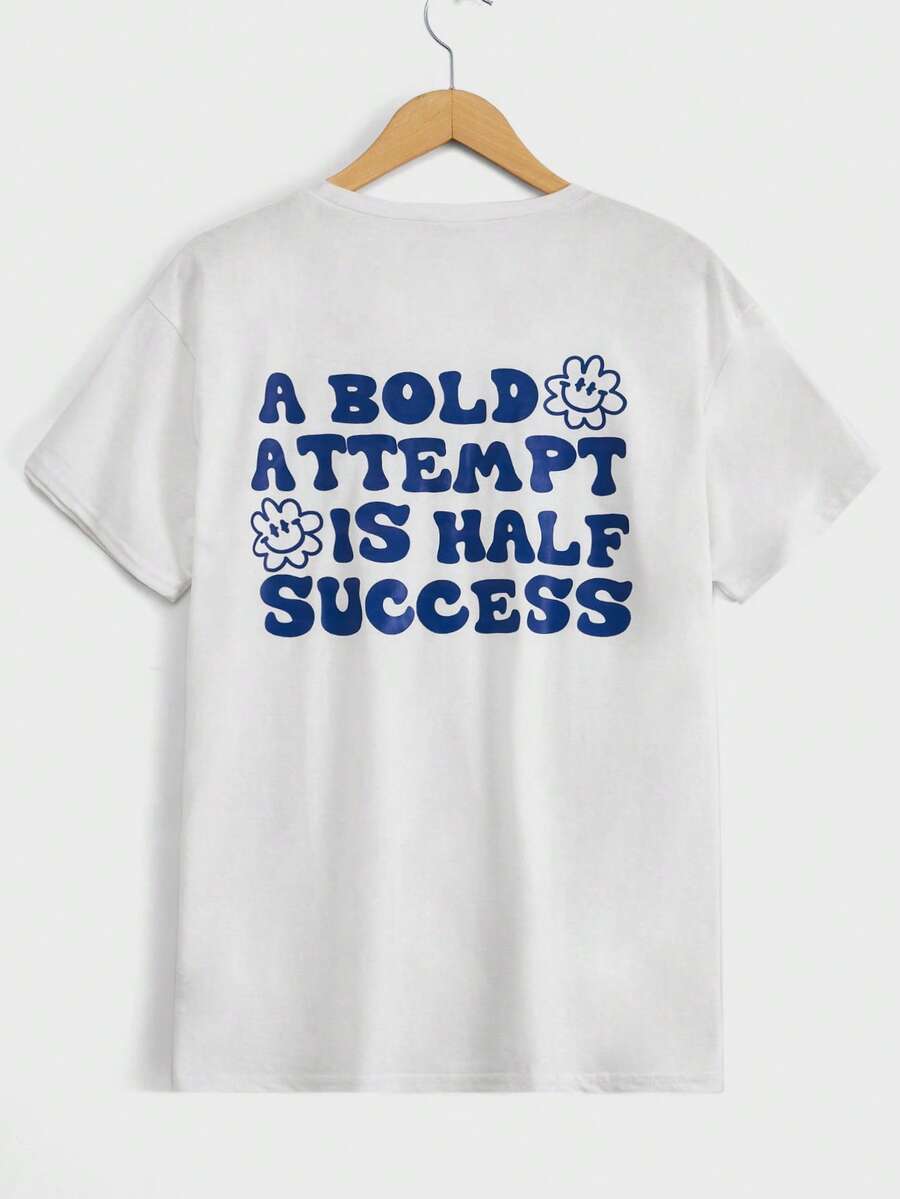 RueChic Men Slogan Graphic Tee - White - View 1