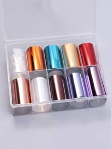10sheets Mirror Effect Nail Art Transfer Foil - Multicolor - View 8