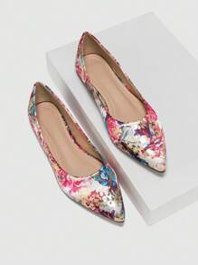 Women's Retro Floral Fabric Flat Shoes With Pointed Toe, Chinese Embroidery & Soft Bottom, Suitable For Hanfu, New Style - Multicolor - View 1