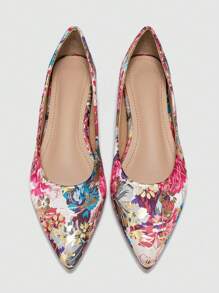 Women's Retro Floral Fabric Flat Shoes With Pointed Toe, Chinese Embroidery & Soft Bottom, Suitable For Hanfu, New Style - Multicolor - View 3