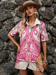 GENKIRA Paisley Print Shirt & Shorts - Multicolor - View 2
