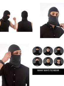 2入組太陽防護抗UV實色運動頸套，適用於騎行 - 黑色 - 查看 2