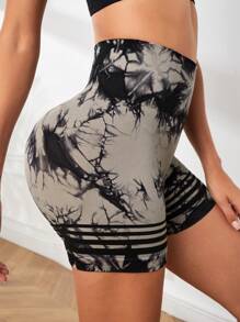 Yoga Trendy 紮染寬腰帶運動短褲