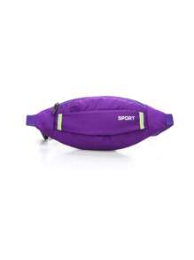 1pc Letter Graphic Running Waist Bag - Purple - View 3