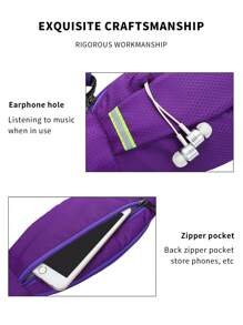 1pc Letter Graphic Running Waist Bag - Purple - View 7
