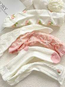 5雙女士花朵裝飾中筒襪適用於日常生活 - 彩色 - 查看 2