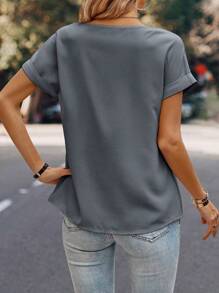 SHEIN LUNE Blouse à manches chauve-souris, Top à manches courtes
