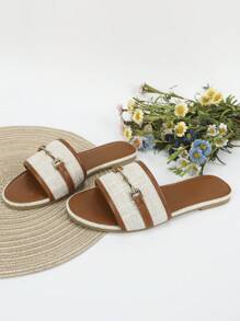 Mujer Sandalias planas con diseño metal moda verano
