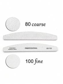 10入組80/100粒度指甲銼 - 灰色 - 查看 6