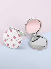 1pc Strawberry Pattern Foldable Mirror - White - View 1